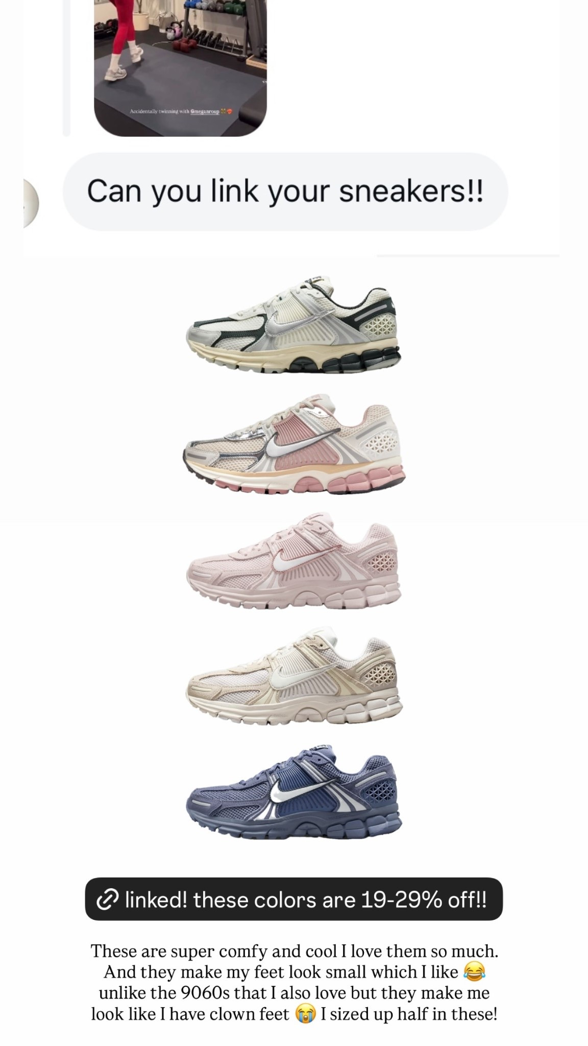 These are super comfy and cool I love them so much. And they make my feet look small which I like 😂 unlike the 9060s that I also love but they make me look like I have clown feet 😭 I sized up half in these!