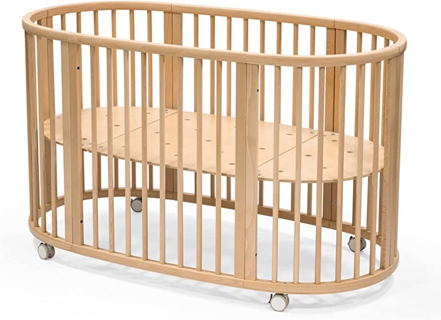 Stokke Sleepi Bed, Natural - Oval Crib Suitable for Ages 0-5 Years Old - Adjustable, Stylish & Fl... | Amazon (US)