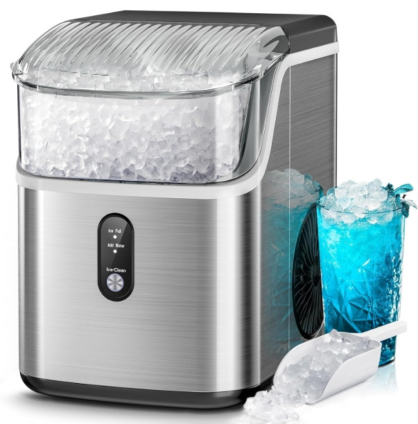 Kismile Nugget Ice Makers Countertop,Portable Ice Machine with Crushed Ice, 35lbs/Day,Self-Cleaning,One-Click Operation for Home Use(Silver) 

 #LTKGiftGuide #LTKHoliday #LTKHome