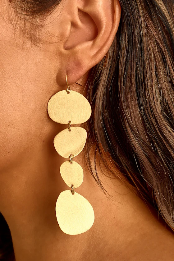 Winner's Circle Gold Drop Earrings | Lulus