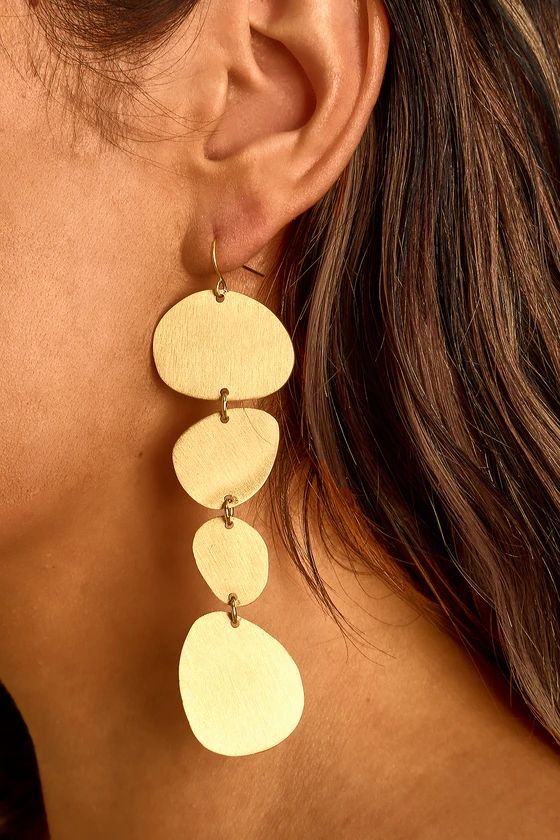 Winner's Circle Gold Drop Earrings | Lulus