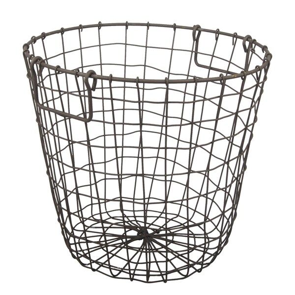Grafton Rusty 14-inch x 13-inch Round Wire Basket | Bed Bath & Beyond