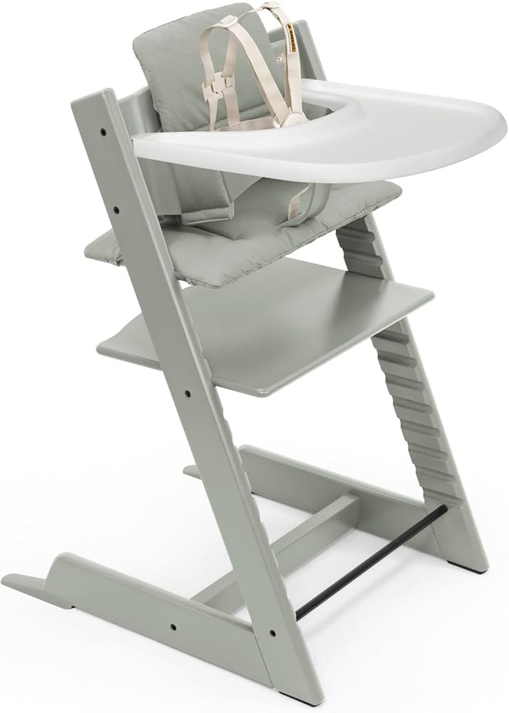 Stokke Tripp Trapp High Chair 2 (Glacier Green), Cushion 2 (Glacier Green) + Stokke Tray (White) ... | Amazon (US)