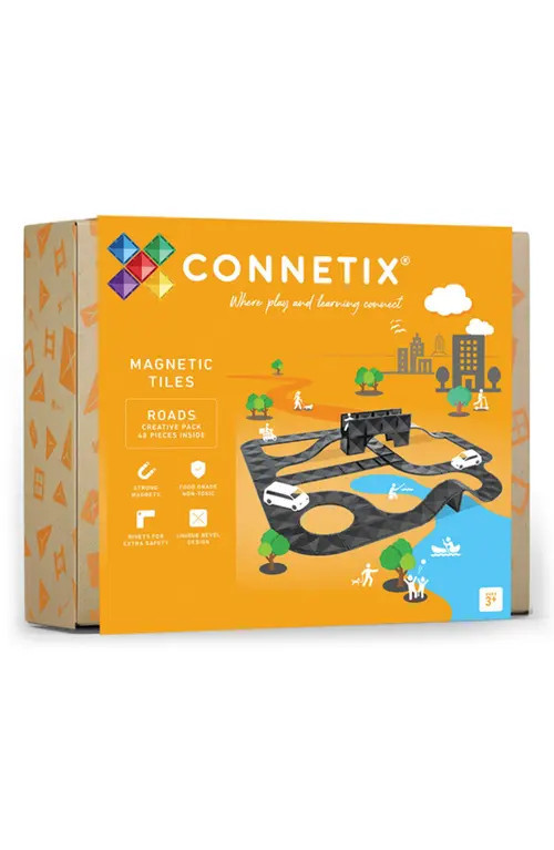 CONNETIX Kids' Roads Magnetic Tiles 48-Piece Creative Pack in Black at Nordstrom | Nordstrom