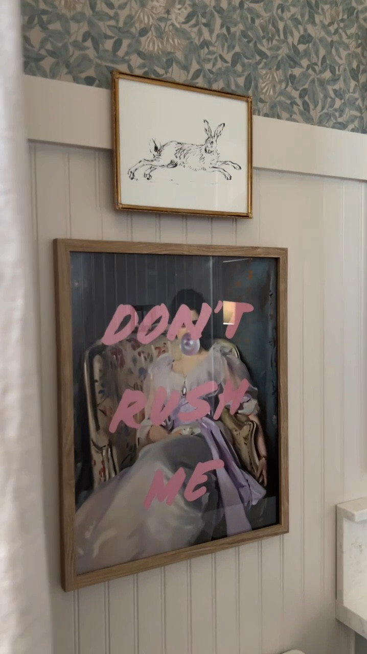 Love this fun art I added to Izzy’s bathroom.  The bunny sketch is a nod to her forever love of bunnies, and the Don’t Rush Me printable art is her teenage spirit every single morning.

Bunny - 8x10
Don’t Rush Me - 16x20



#LTKHome