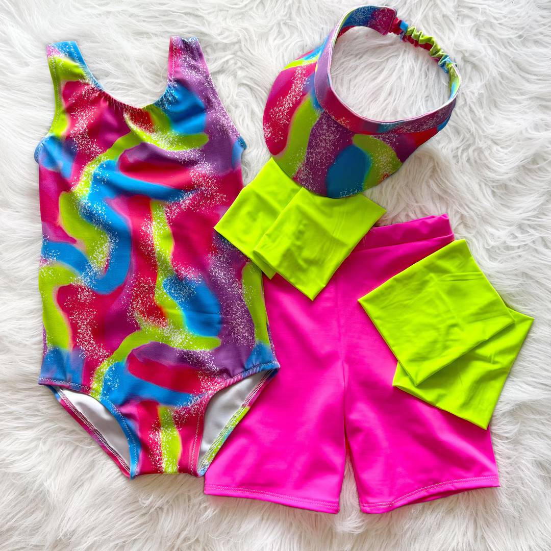 Malibu Skater Girl Costume Retro Beach Leotard Neon 80s - Etsy | Etsy (US)