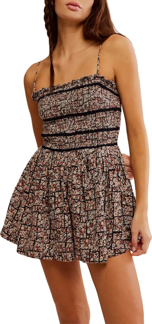 Free People Bali Checked Out Floral Romper | Nordstrom | Nordstrom