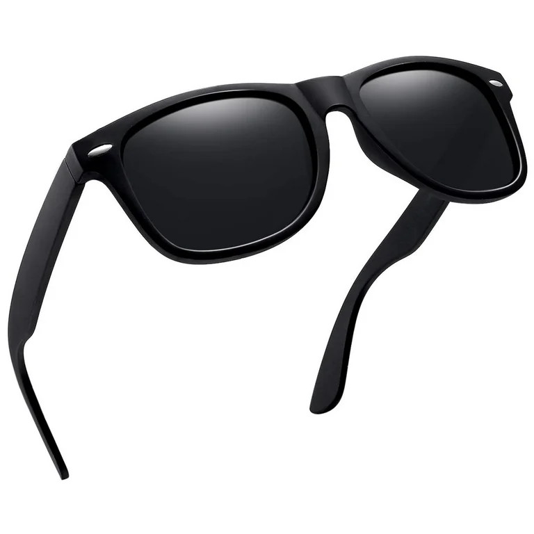 Joopin Square Sunglasses Polarized UV Protection Retro Trendy Designer Sun Glasses Men Women (Bla... | Walmart (US)