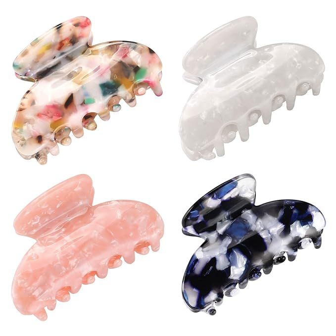Claw Hair Clips for Women Girls, Funtopia 4 Pack 2.6 Inch Tortoise Barrettes Acrylic Hair Jaw Cli... | Amazon (US)