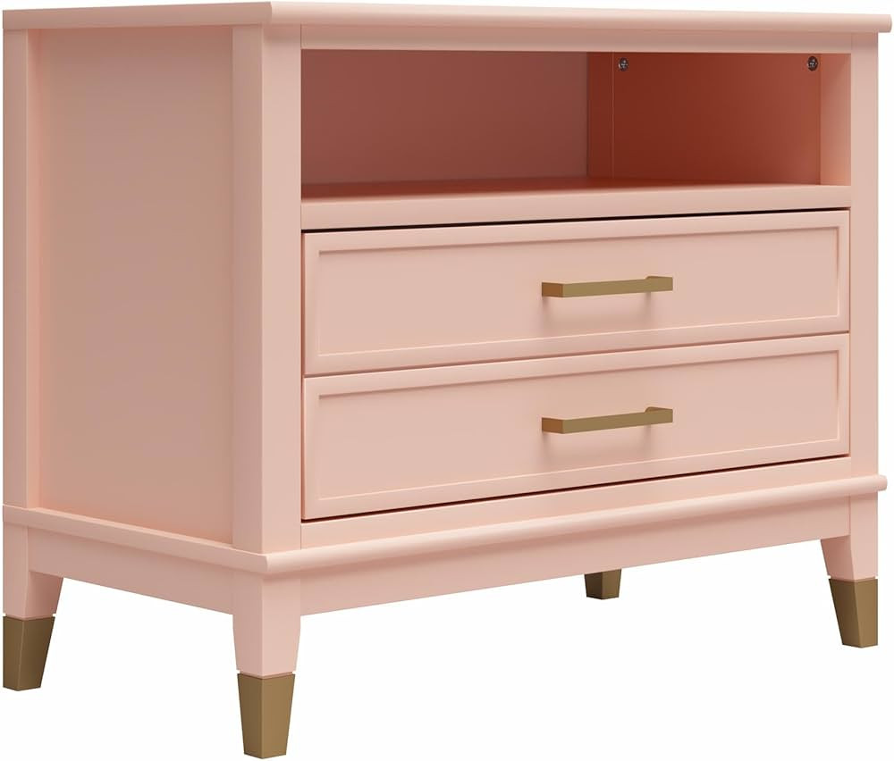 CosmoLiving by Cosmopolitan Westerleigh Wide Nightstand, Pale Pink | Amazon (US)