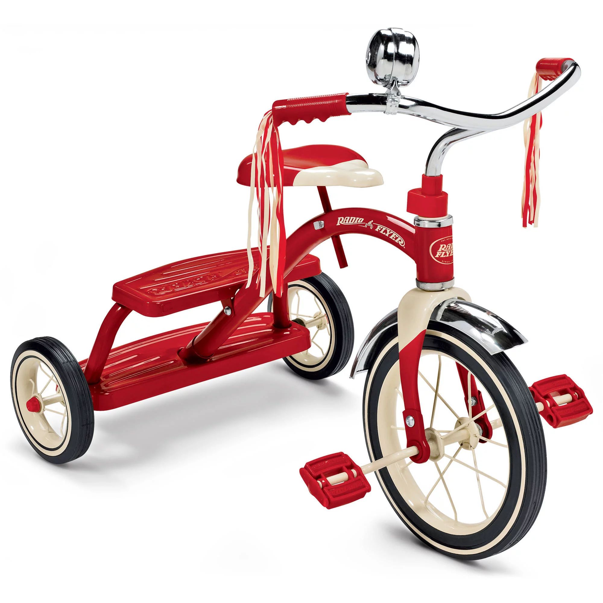 Radio Flyer, Classic Red Dual Deck Tricycle, 12" Front Wheel, Red | Walmart (US)