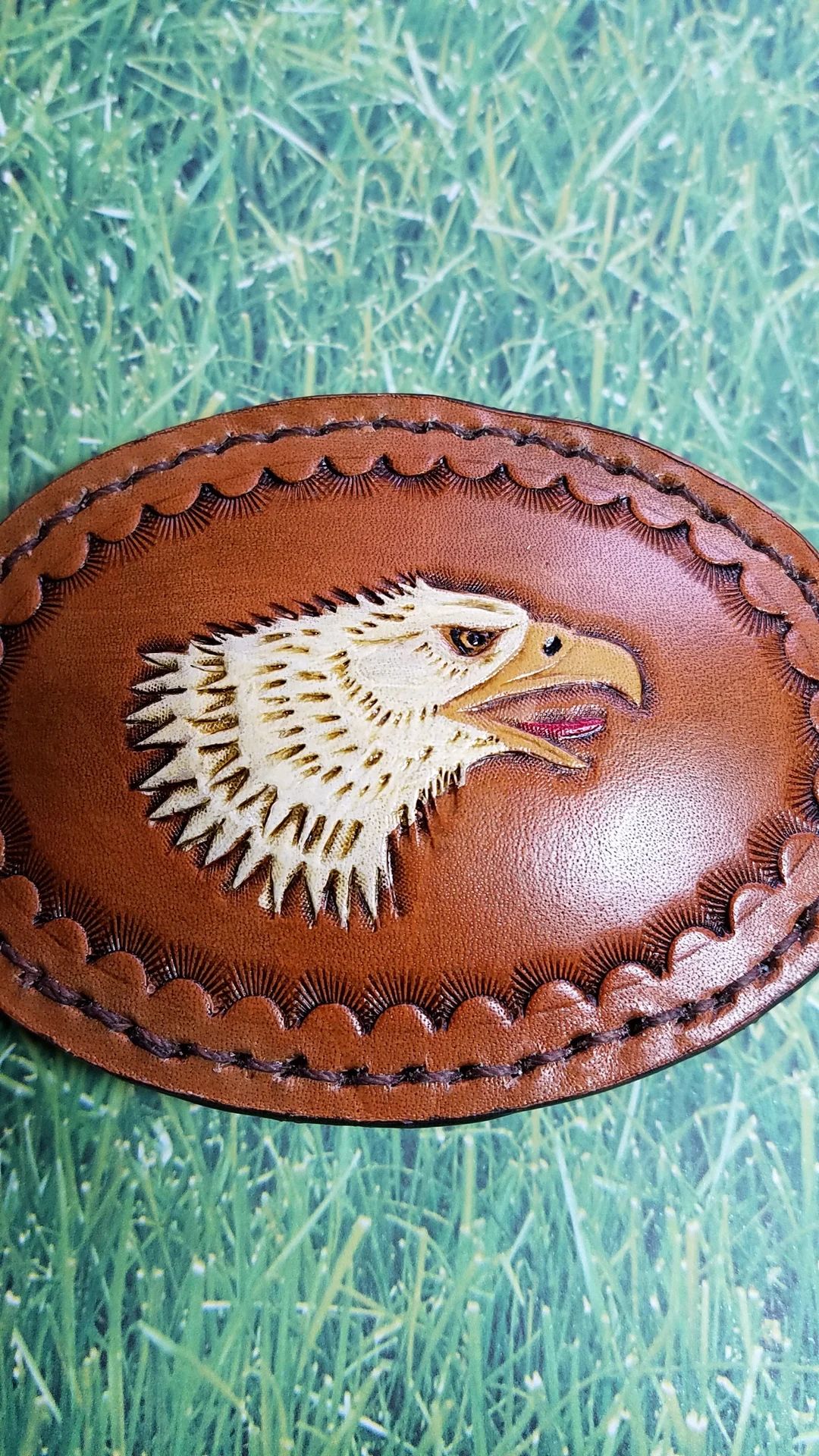 Hand Tooled Leather Buckle With Eagle - Etsy | Etsy (US)