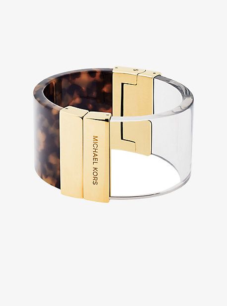 Michael Kors Gold-Tone Color-Block Cuff, Gold(Gold) | Michael Kors US & CA