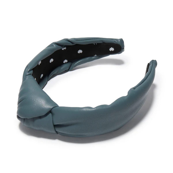 CHARCOAL FAUX LEATHER KNOTTED HEADBAND | LELE SADOUGHI