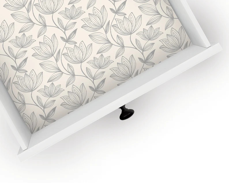 Woodstone | Drawer Liner | Floral Design | Shelf Liner | Contact Paper | Home Decor | Peel and St... | Etsy (Global)