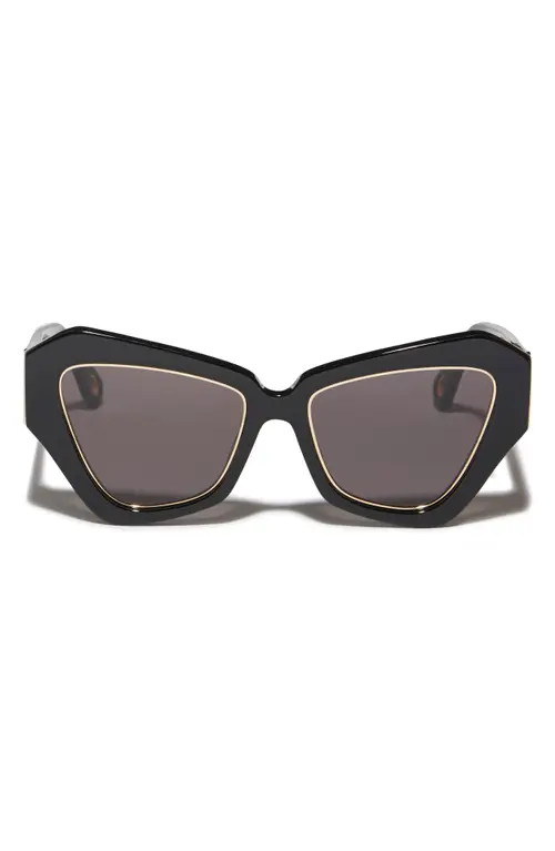 Lele Sadoughi Lara Wide Cat Eye Sunglasses in Jet Gold at Nordstrom | Nordstrom