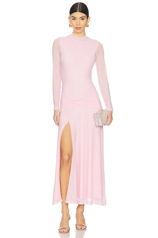 Bardot Lea Mesh Midi Dress in Light Pink from Revolve.com | Revolve Clothing (Global)