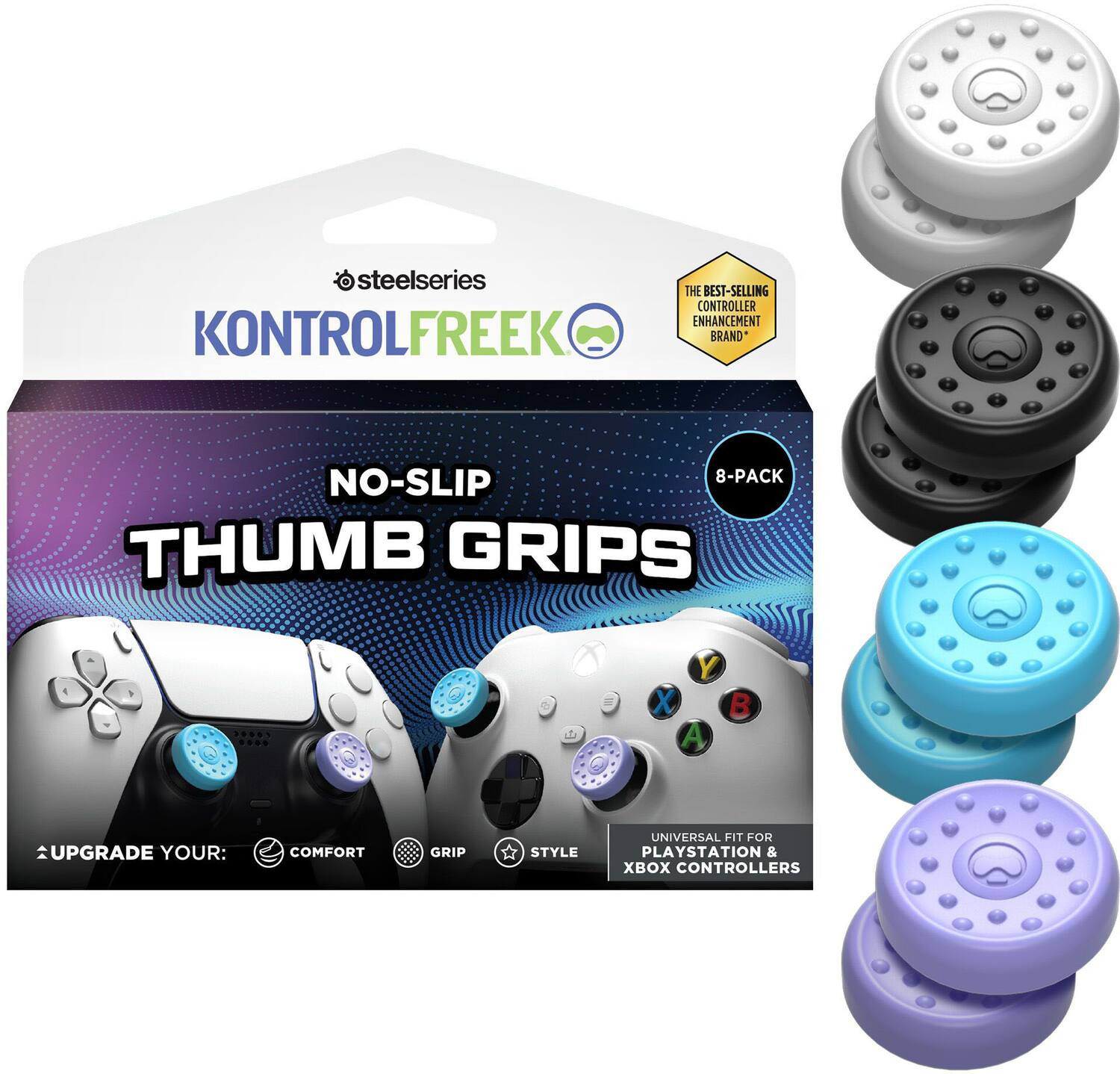 KontrolFreek - No-Slip Unversal Thumbgrips - Lavender and Aqua | Best Buy U.S.