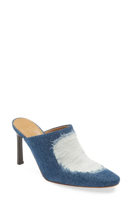 Loewe Ripped Denim Mule in Washed Denim at Nordstrom, Size 5Us | Nordstrom