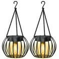 COCOBELA 2Pack Solar Outdoor Lights Upgraded Hanging Solar Lantern Metal Solar Lights Outdoor Wat... | Walmart (US)