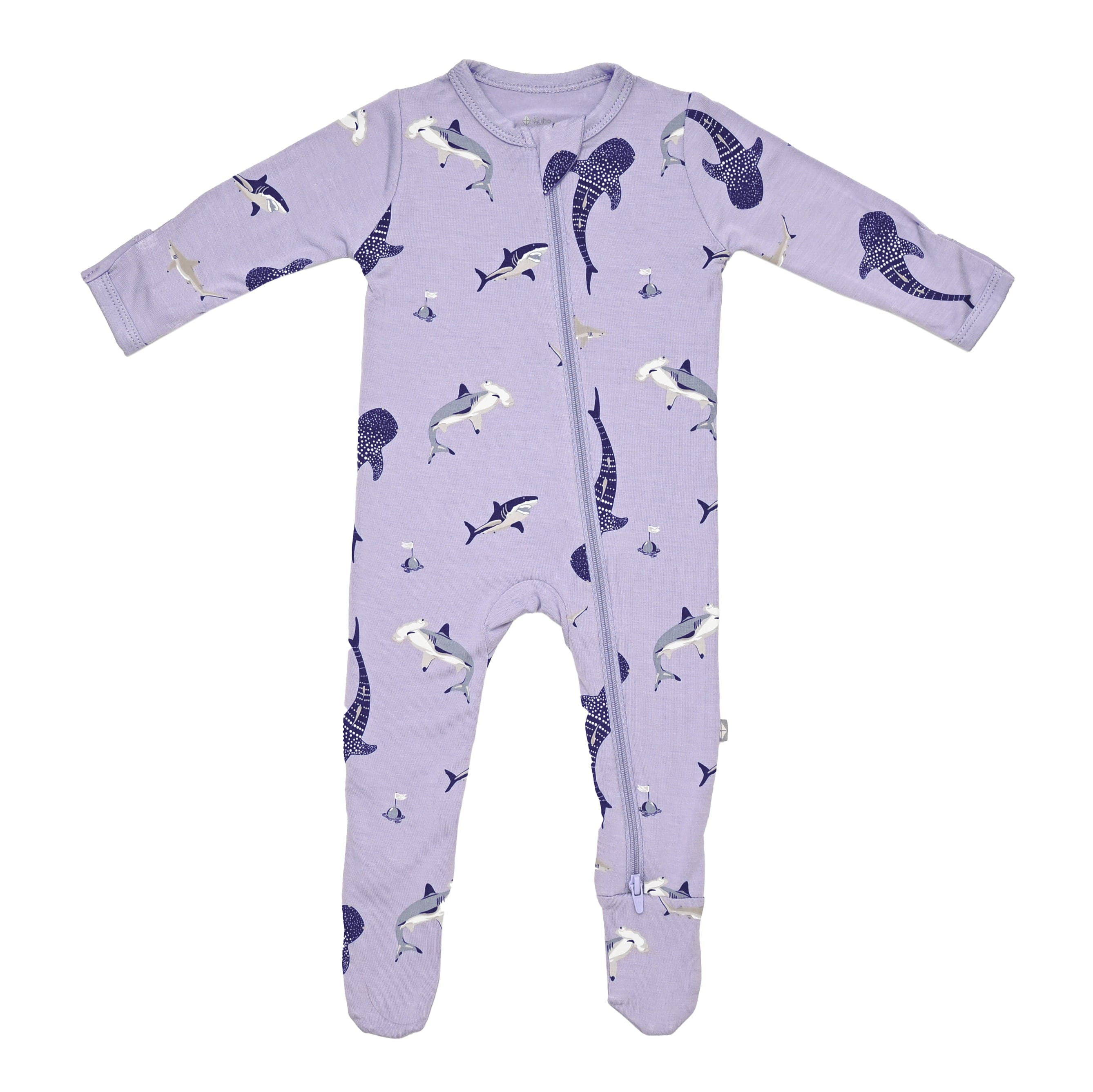 Zippered Footie in Taro Shark | Kyte BABY