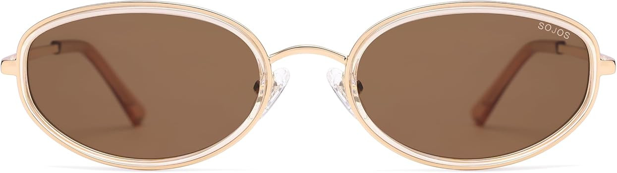 SOJOS Trendy Oval Polarized Sunglasses for Women Men, 80s 90s Chic Retro Vintage Sunnies SJ1248 | Amazon (US)