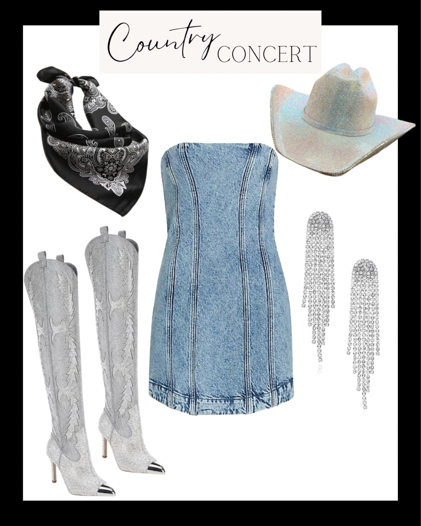 For the rhinestone cowgirl!! I love this look so much! The dress is on sale for $105 right now - a couple sizes left! I linked some similar items on Amazon below.

rhinestone cowgirl hat | rhinestone boots | cowgirl boots | country concert | denim outfit | denim dress | nashville | bachelorette | rodeo | zach bryan | morgan wallen | luke bryan | western | sparkly | shoes | boots | heels | music festival | texas 

#LTKstyletip #LTKsalealert #LTKshoecrush