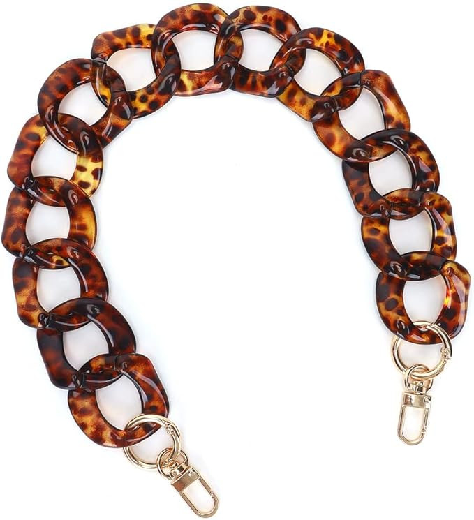 AUMEY 18 inch Oval Acrylic Chain and Clear Hand Bag Chain Set with Buckles | Amazon (US)