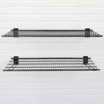 Flow Wall Jumbo Metal Bracket Shelf 2 pack 2-Piece 1-in Black Steel Multipurpose Shelf | Lowe's