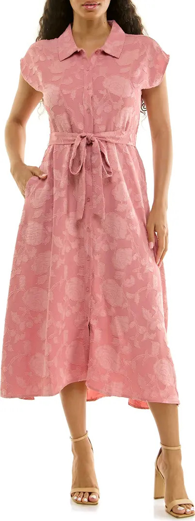 Nina Leonard Floral Cap Sleeve Shirtdress | Nordstromrack | Nordstrom Rack