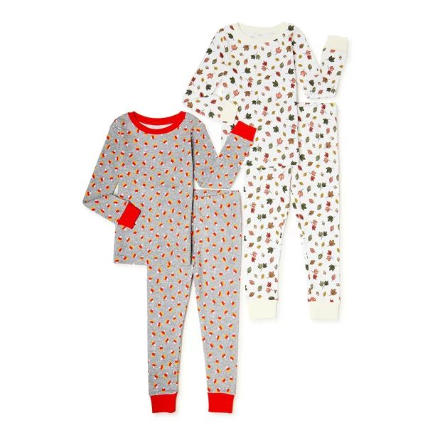 Way to Celebrate Baby and Toddler Fall and Halloween Pajamas, 4-Piece Set | Walmart (US)