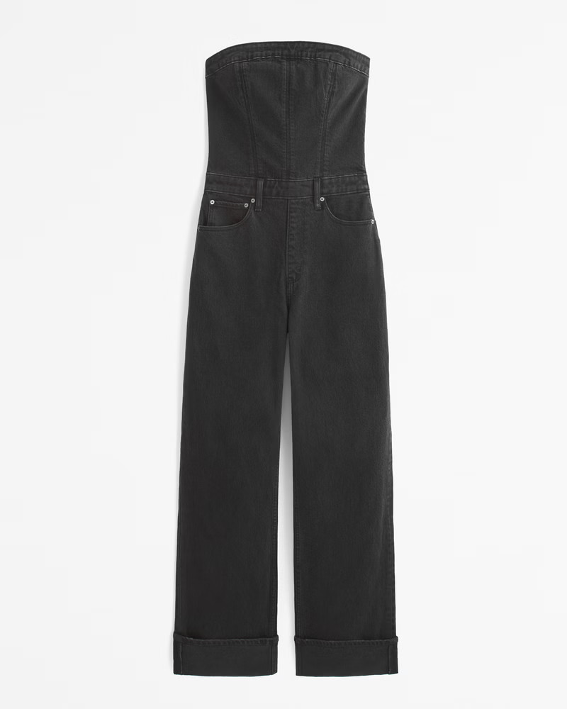Strapless Denim Jumpsuit | Abercrombie & Fitch (US)