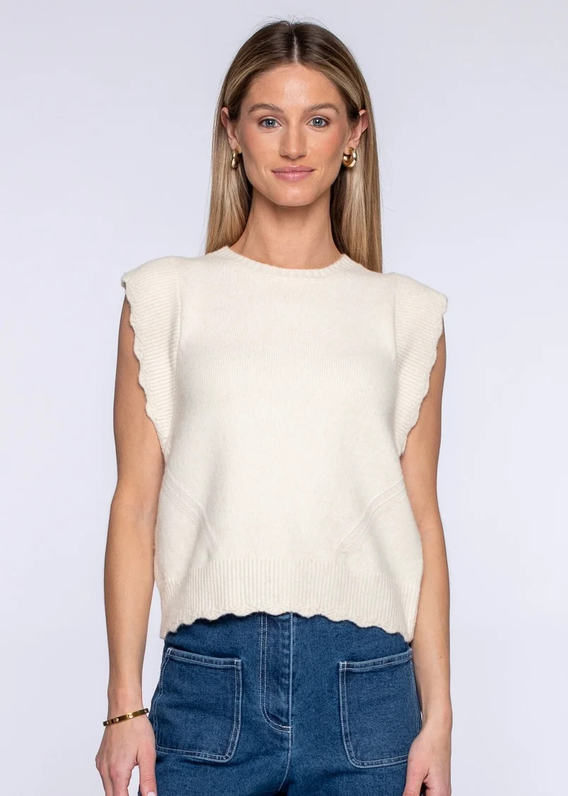 Heather Convertible Sweater in Off-White | Elizabeth James The Label