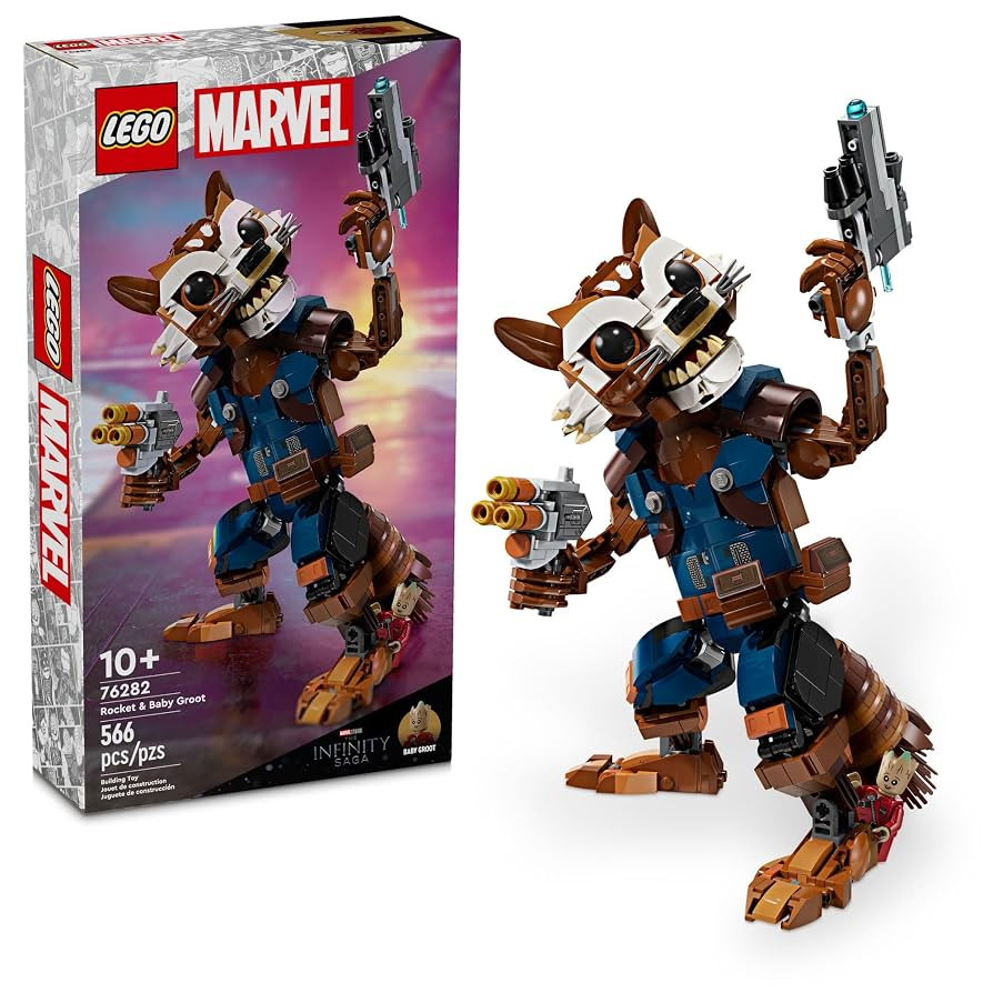 LEGO Marvel Rocket & Baby Groot Minifigure, Guardians of The Galaxy Inspired Marvel Toy for Kids,... | Amazon (US)