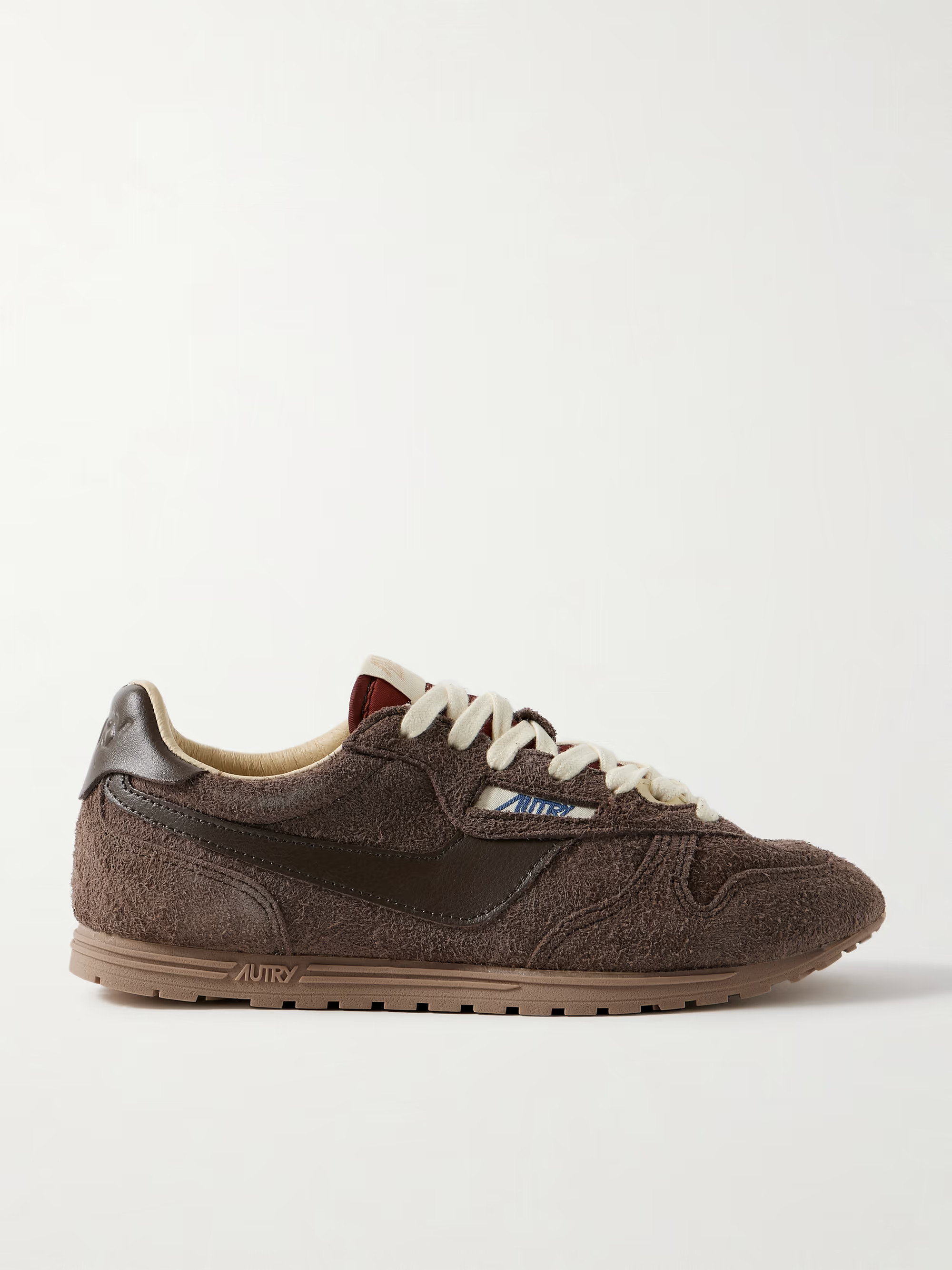 Windspin leather-trimmed brushed-suede sneakers | NET-A-PORTER (US)