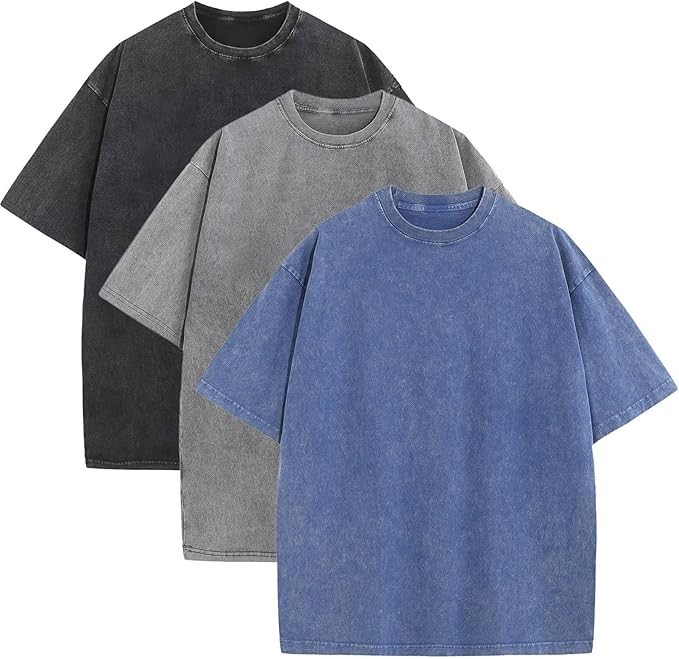 Men's Oversized Cotton T-Shirts Loose Fit Vintage Washed Tee Unisex Short Sleeve Casual Shirts To... | Amazon (US)