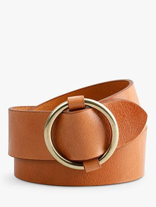 hush Brindisi Leather Jeans Belt, Tan/Gold | John Lewis (UK)