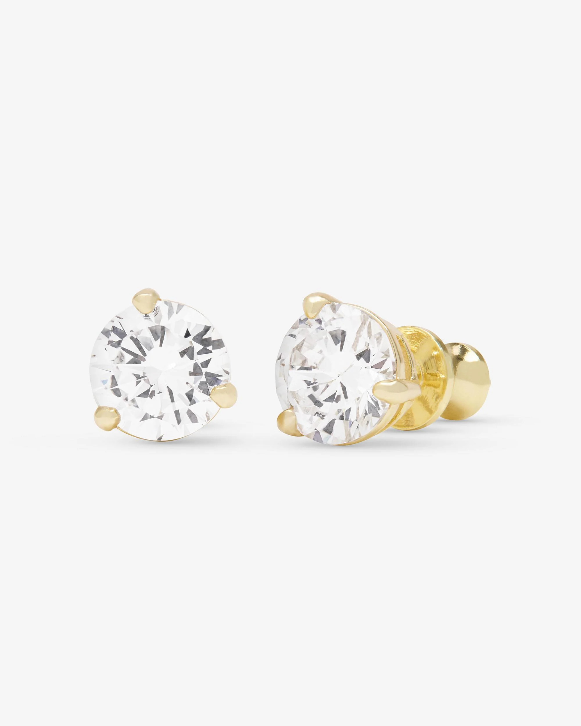 Not Your Basic 8mm Studs - Gold|White Diamondettes | Melinda Maria Jewelry