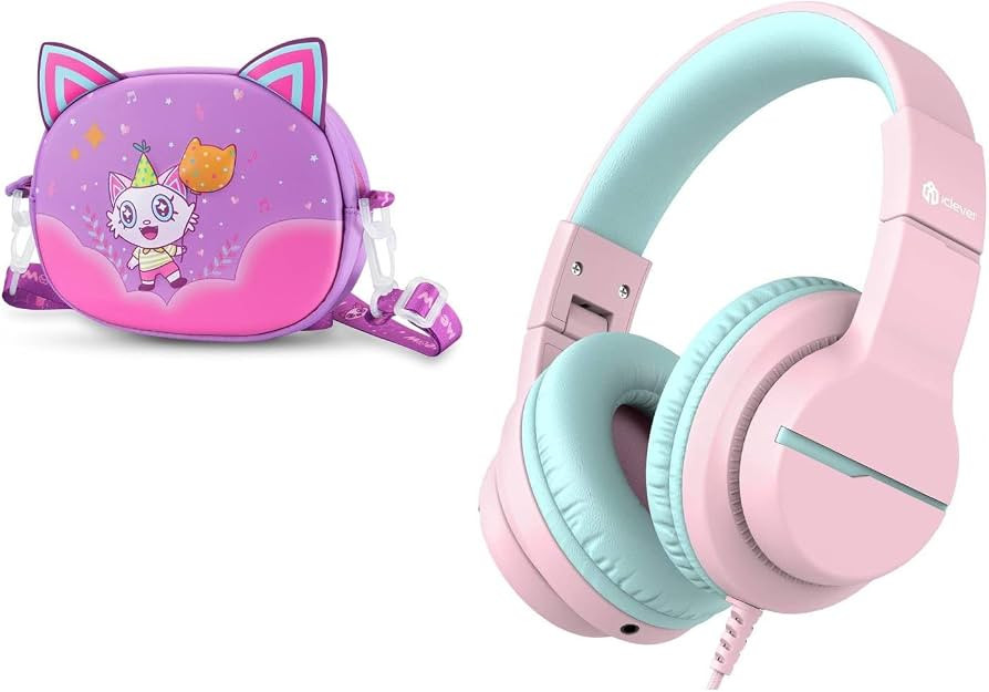 iClever HS19 Pink Kids Headphones & Headphones Case Bundles | Amazon (US)