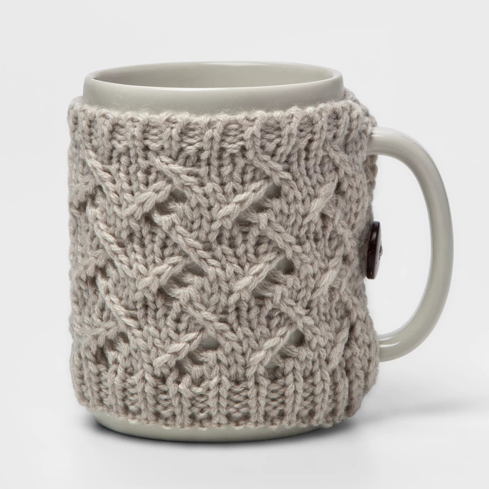9.9oz Stoneware Sweater Mug Gray - Threshold | Target