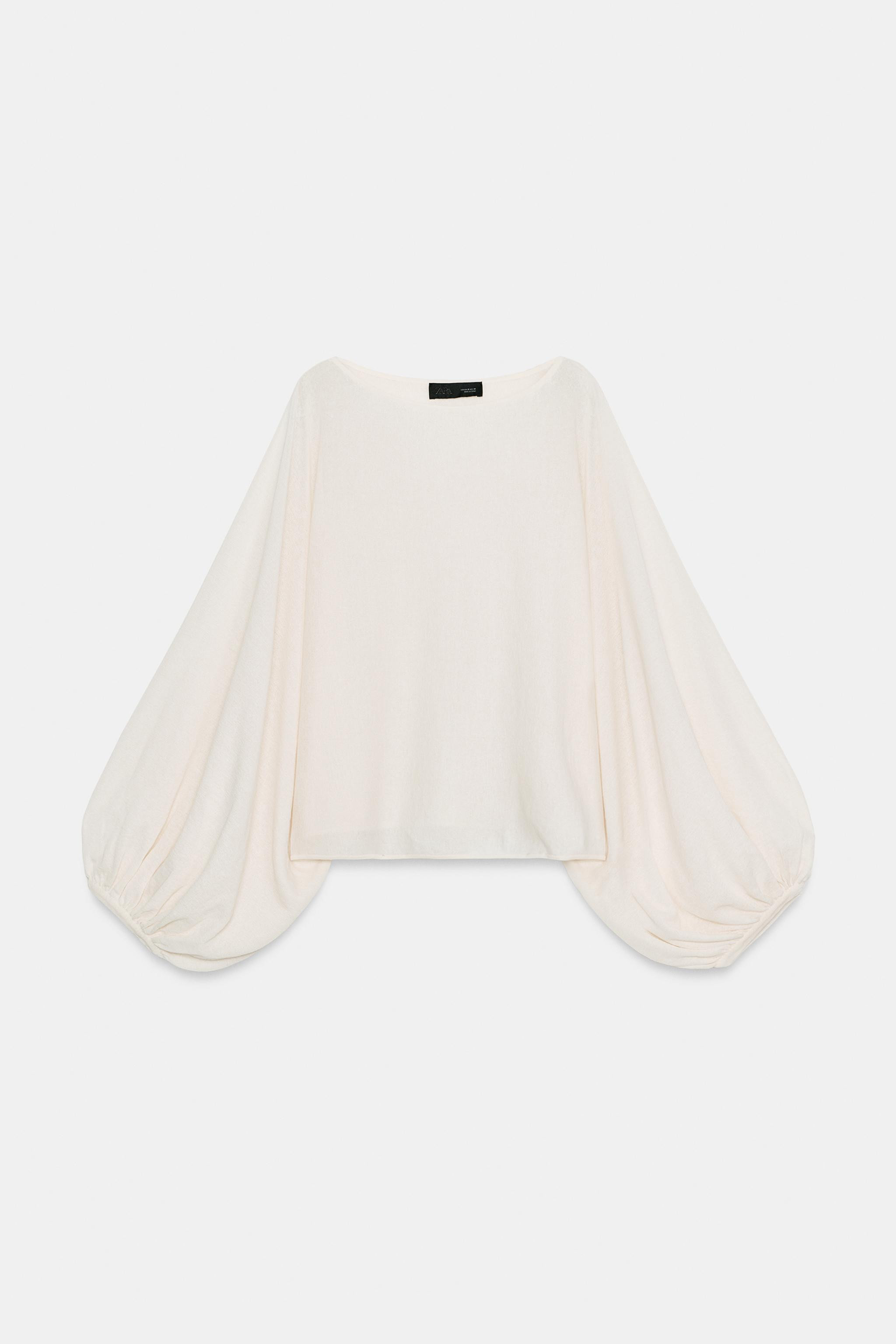 KNIT TOP WITH VOLUME SLEEVES | Zara US