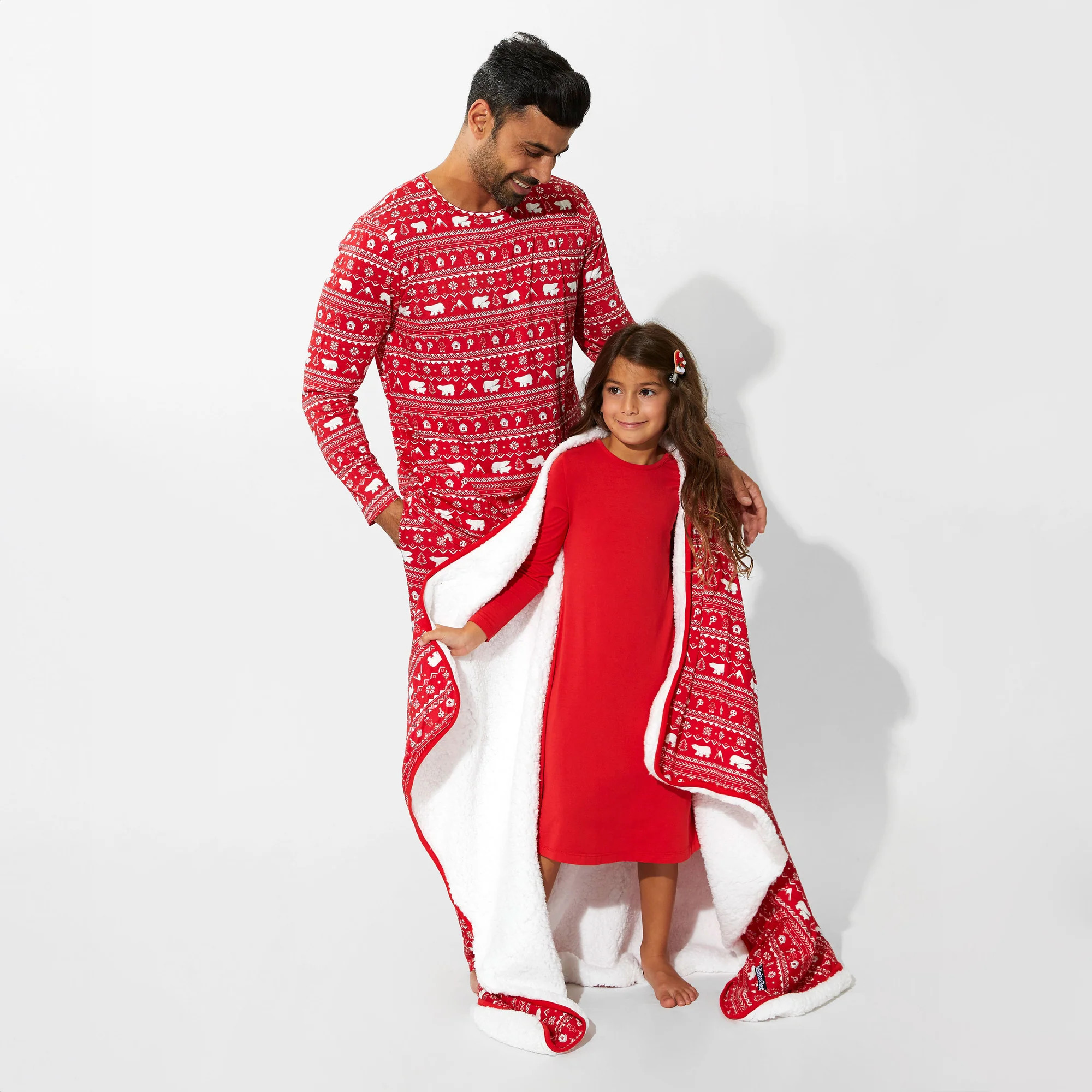 Polar Isle Red Bamboo Men's Pajama Set | Bellabu Bear
