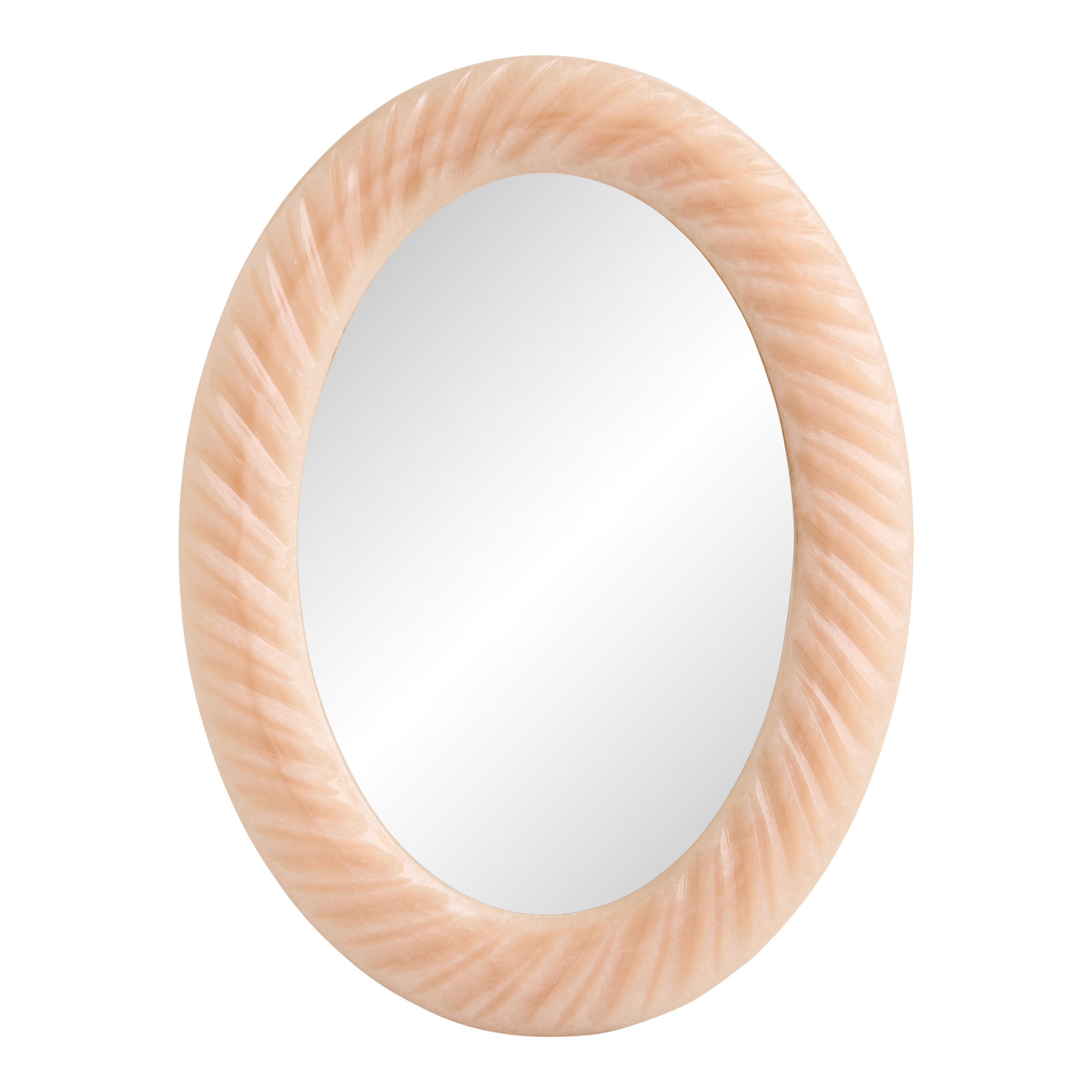 Oval Pale Pink Resin Braided Mini Wall Mirror - World Market | World Market