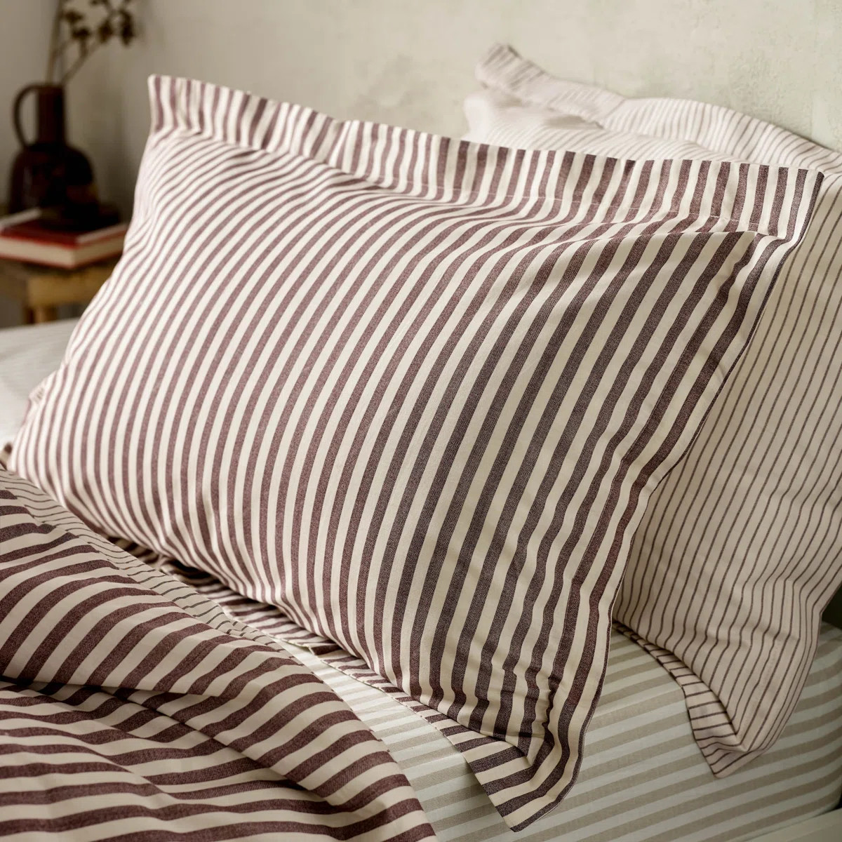 Hebden Mélange Stripe 100% Cotton Duvet Cover Set | Wayfair UK