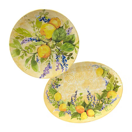 Certified International Lemon Zest Platter 2-pc. Serving Set, One Size, Yellow | JCPenney