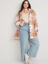 Printed Flannel Long Utility Shacket for Women | Old Navy (US)