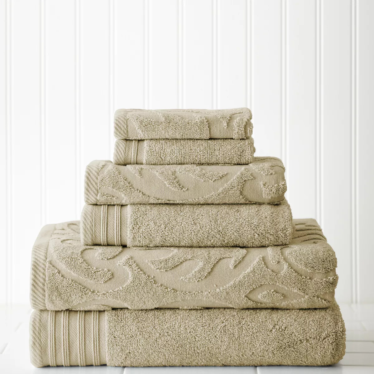 Modern Threads 6 Piece Jacquard Medallion Swirl Towel Set | Target