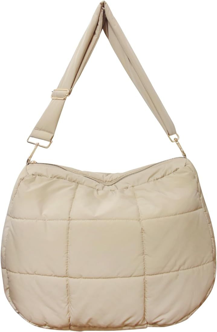 NAARIIAN Quilted Tote Bags for Women Puffer bag Lightweight hobo crossbody shoulder bag Padded La... | Amazon (US)