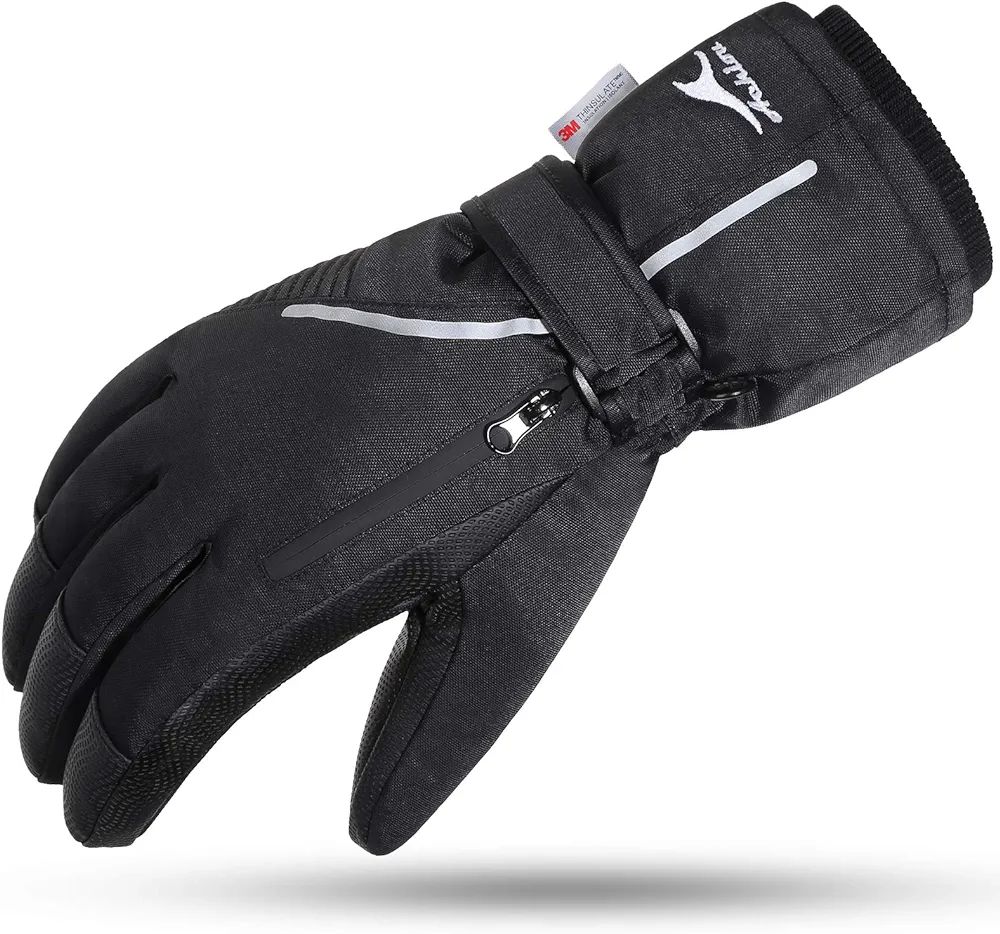 Achiou Ski Snow Gloves Waterproof Touchscreen Winter Warm for Men Women with Portable pocket | Amazon (US)