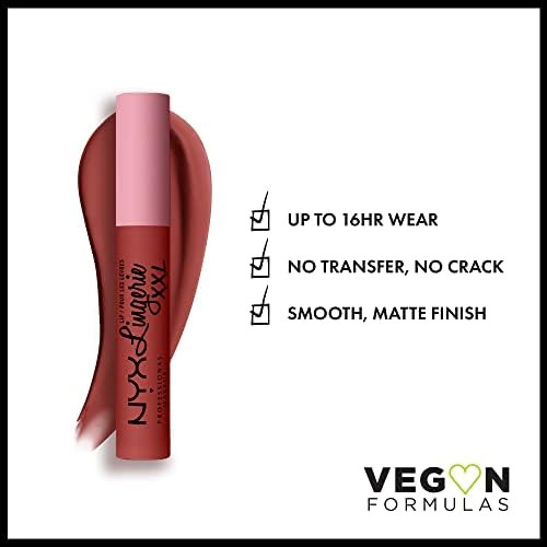 NYX PROFESSIONAL MAKEUP Lip Lingerie XXL Matte Liquid Lipstick - Warm Up (Red Rose) | Amazon (US)